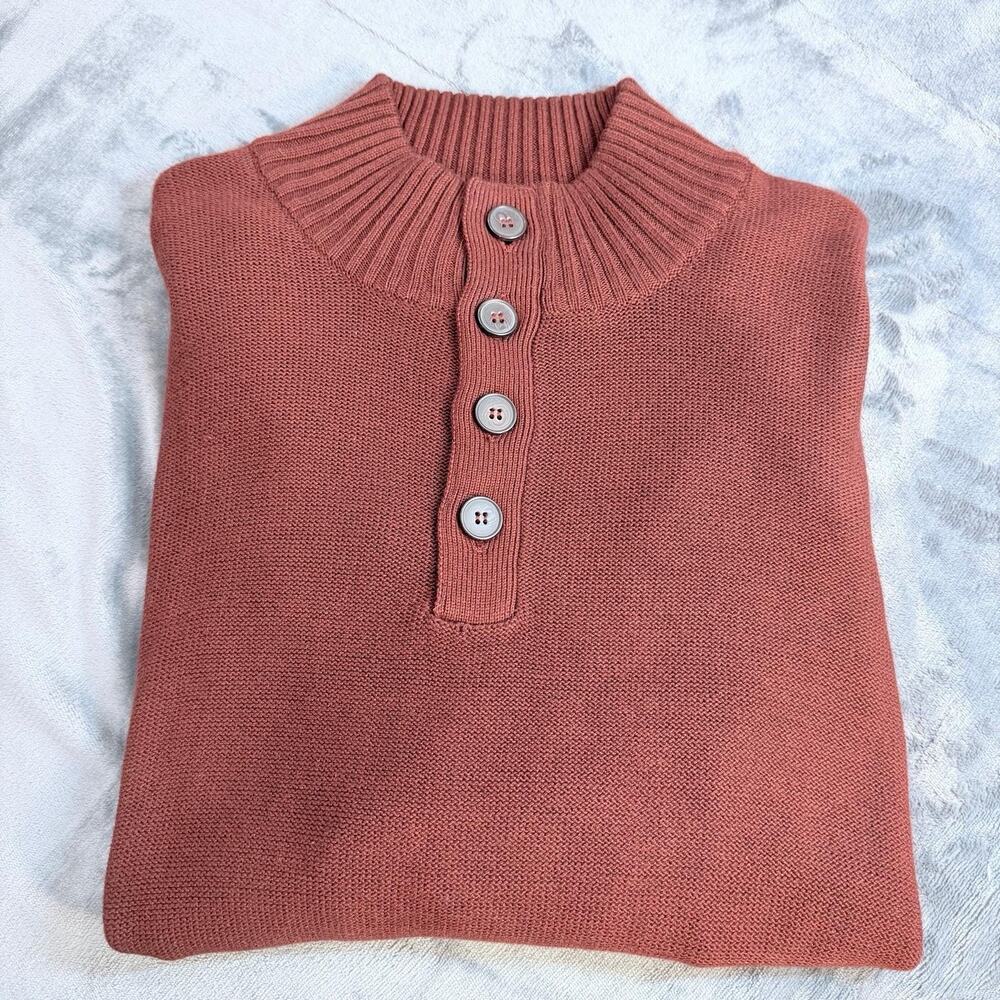 Bundle 2 Tricots St Raphael Mens Sweater Sherpa Lined 1/4 Button Mock Neck Sz XL - Picture 15 of 16